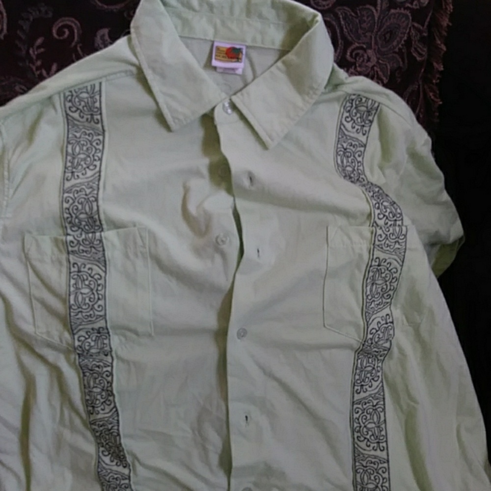 Lime green guayabera